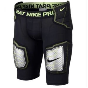 NIKE PRO COMBAT Black/Neon Yellow/ Silver Compressor Football Shorts L